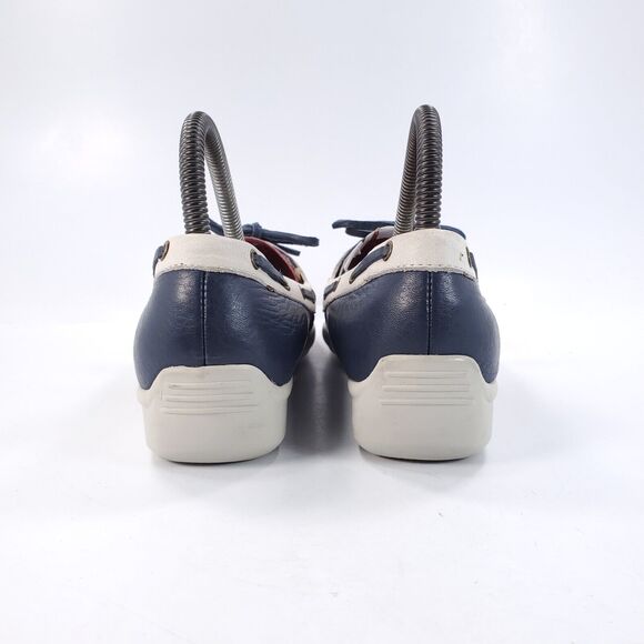 Trotters Zara Casual Lace Up Boat Shoe Womens Size 7 T1217-123 Blue White - Picture 3 of 9